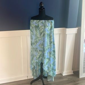 Green and blue palm dress